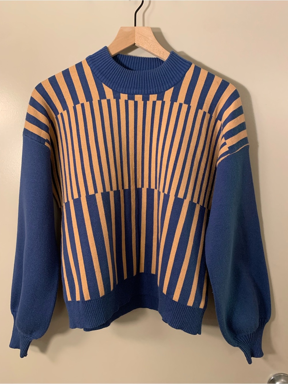 Anthropologie Crewneck Sweater in Navy and Tan